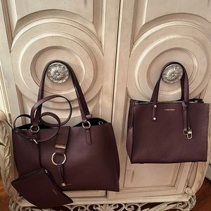 Calvin Klein matching briefcase and purse